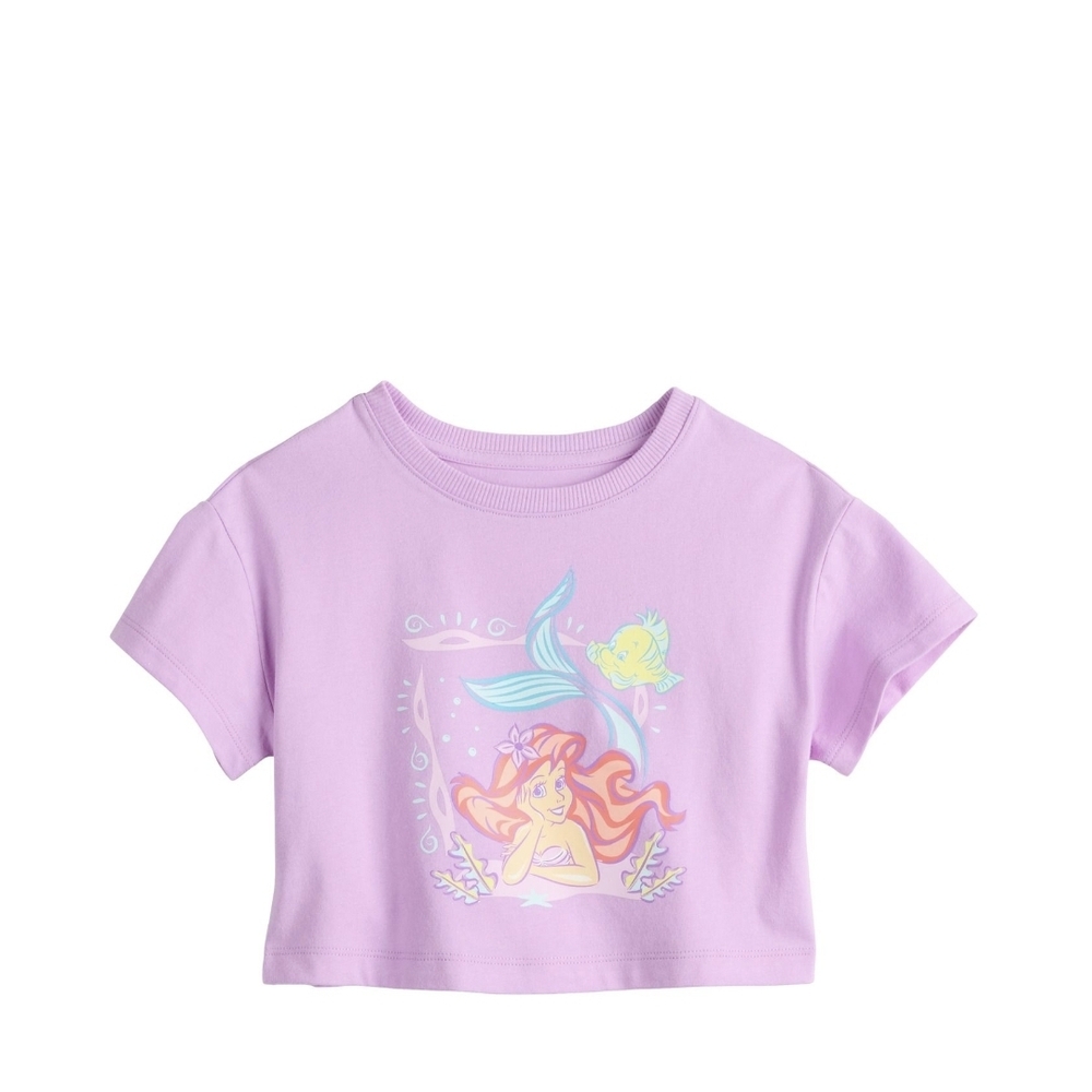 🌻 NWT Disney Ariel & Flounder "Jumping Beans" Purple Tee Size 3T 🧜‍♀️